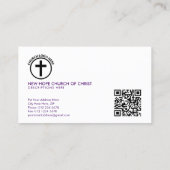 Moderner Senior Pastor mit Foto Lila Visitenkarte (Rückseite)