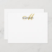 Moderner Serienname für Schwarzes Gold-Script Mono Mitteilungskarte (Vorne/Hinten)