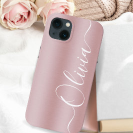 Moderner Shimmer Pink Metallischer Individuelle Na Case-Mate iPhone Hülle