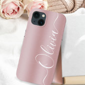 Moderner Shimmer Pink Metallischer Individuelle Na Case-Mate iPhone Hülle