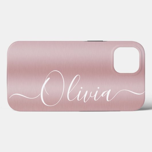 Moderner Shimmer Pink Metallischer Individuelle Na Case-Mate iPhone Hülle (Rückseite (Horizontal))