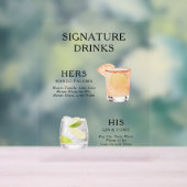 Moderner Signature Drinks Cocktail Acrylschild (Neutral)