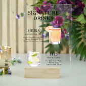 Moderner Signature Drinks Cocktail Acrylschild