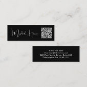 Moderner Signature Script QR Code Beruflich Mini Visitenkarte (Vorne/Hinten)