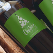 Moderner Silberbaum auf Grün Weinetikett