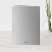 Moderner Silberblumen-Husband 25 Jahre Karte (Rückseite)