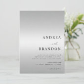 Moderner, silberfarbener QR-Code Einladung (Stehend Vorderseite)