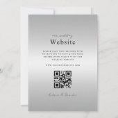 Moderner, silberfarbener QR-Code Einladung (Rückseite)