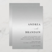 Moderner, silberfarbener QR-Code Einladung (Vorne/Hinten)