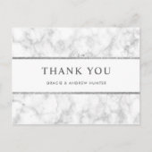 Moderner Silbermarmor Glitzer Vielen Dank Postkarte (Vorderseite)