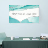 Moderner Silberner Glitzer Agate Aquamarin Minze W Banner (Messeveranstaltung)
