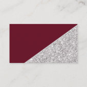 Moderner silberner Glitzer auf Burgund Vielen Dank Begleitkarte (Rückseite)