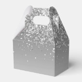Moderner Silberner Glitzer Bat Mitzvah Geschenkschachtel (Rückseite)