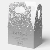 Moderner Silberner Glitzer Bat Mitzvah Geschenkschachtel (Geöffnet)