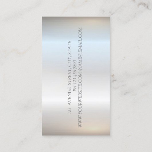 Moderner Silberner Glitzer Bokeh, Gitarre Visitenkarte (Rückseite)