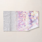 Moderner Silberner Glitzer Bokeh Rainbow Badhandtuch Set (Handtuch)