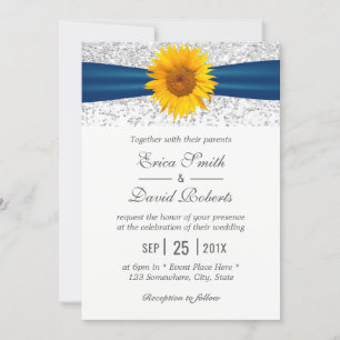 Moderner Silberner Glitzer Elegante Hochzeit der S Einladung