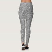 Moderner Silberner Glitzer Funkelnd stilvoll Leggings (Rückseite)