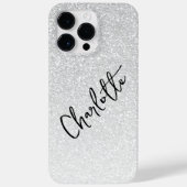 Moderner Silberner Glitzer Girly Chic Personalisie Case-Mate iPhone Hülle (Rückseite)