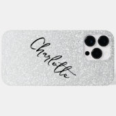 Moderner Silberner Glitzer Girly Chic Personalisie Case-Mate iPhone Hülle (Rückseite (Horizontal))