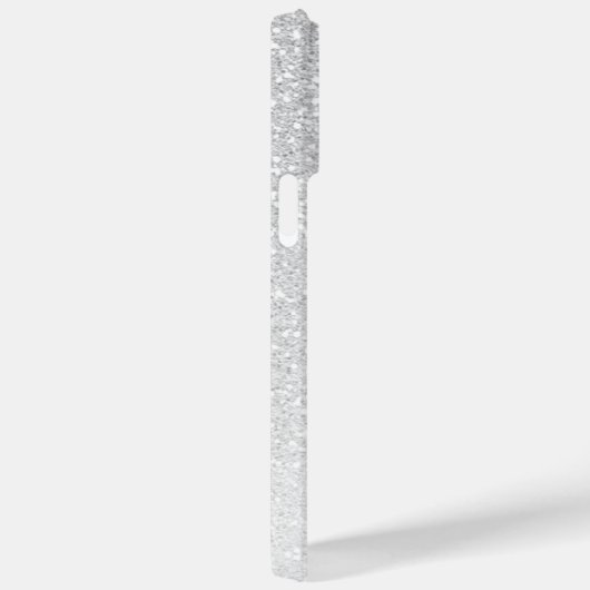 Moderner Silberner Glitzer Girly Chic Personalisie Case-Mate iPhone Hülle (Rückseite / Rechts)