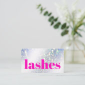 Moderner silberner Glitzer rosafarbene, glänzende  Visitenkarte (Stehend Vorderseite)