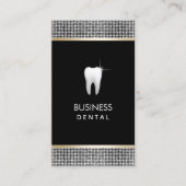 Moderner Silberner Glitzer - Zahnarztberuf Terminkarte (Vorderseite)