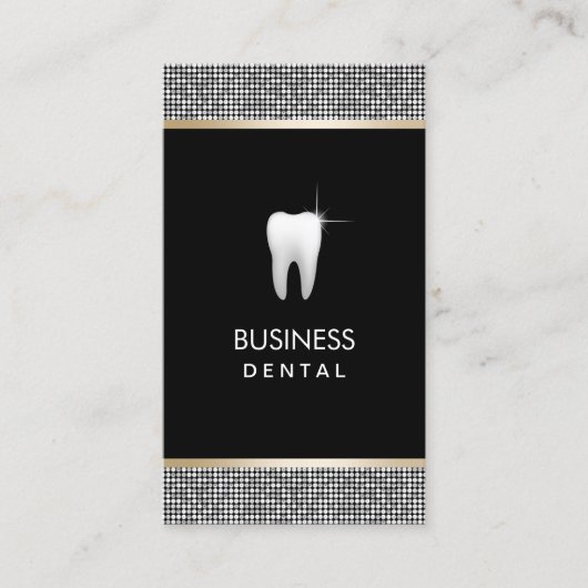 Moderner Silberner Glitzer - Zahnarztberuf Terminkarte (Vorderseite)