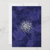 Moderner Silberner Glitzer zu Royal Blue Rose Save The Date (Rückseite)