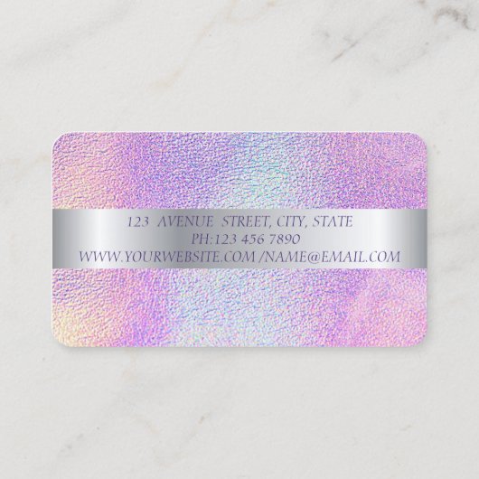 Moderner, Silberstreifen, Pinselstriche, Holografi Visitenkarte (Rückseite)