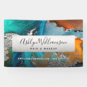 Moderner silbertürkisfarbener Stylist Banner (Horizontal)