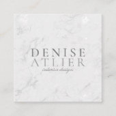 Moderner Silbervene-Marmor Quadratische Visitenkarte (Vorderseite)