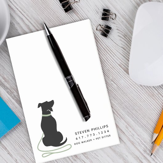 Moderner Silhouette Hund Post-it Klebezettel