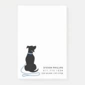 Moderner Silhouette Hund Post-it Klebezettel (Vorderseite)