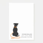 Moderner Silhouette Hund Post-it Klebezettel (Vorderseite)