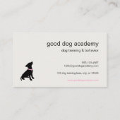 Moderner Silhouette-Hunde-Trainer Terminkarte (Rückseite)