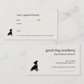Moderner Silhouette-Hunde-Trainer Terminkarte (Vorne/Hinten)