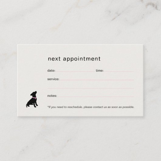 Moderner Silhouette-Hunde-Trainer Terminkarte (Vorderseite)