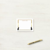 Moderner Silhouettegoldrahmen der schwarzen Katze Post-it Klebezettel (Auf Schreibtisch)