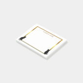 Moderner Silhouettegoldrahmen der schwarzen Katze Post-it Klebezettel (angewinkelt)