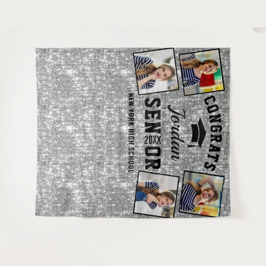 Moderner Silver Abschluss 4 Foto Stand Hintergrund Wandteppich (Vorderseite (Horizontal))