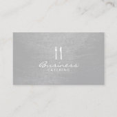 Moderner Silver Brushed Texture Catering Visitenkarte (Vorderseite)