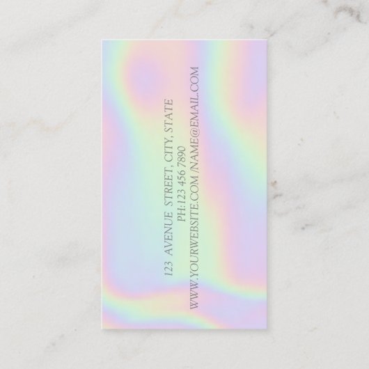 Moderner Silver Glitzer Bokeh, Gitarre, Holografie Visitenkarte (Rückseite)