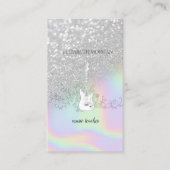 Moderner Silver Glitzer Bokeh, Gitarre, Holografie Visitenkarte (Vorderseite)