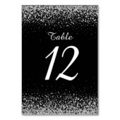 Moderner Silver Glitzer Night Sky Tischnummer (Vorderseite)