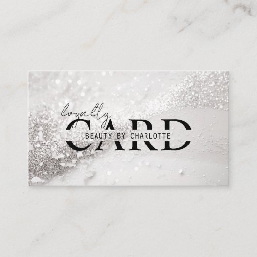 Moderner Silver-Glitzer Salon, 10 - Begleitkarte (Vorderseite)