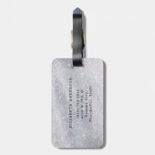 Moderner Silver Glitzer Script Name Gepäckanhänger (Rückseite vertikal)
