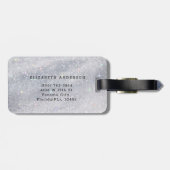 Moderner Silver Glitzer Script Name Gepäckanhänger (Rückseite horizontal)