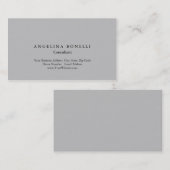Moderner Silver Grau Minimalistischer Beratermanag Visitenkarte (Vorne/Hinten)