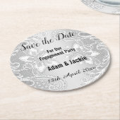 MODERNER SILVER LACE SAVE THE DATE UNTERSETZER (Angewinkelt)